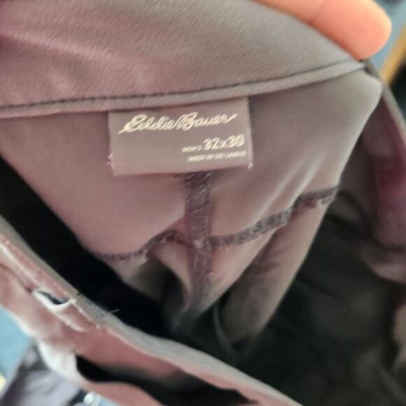 Eddie Bauer Mens Gray Flat Front Straight Leg Stretchy Tech Pants Size 32X30 - Picture 11 of 12